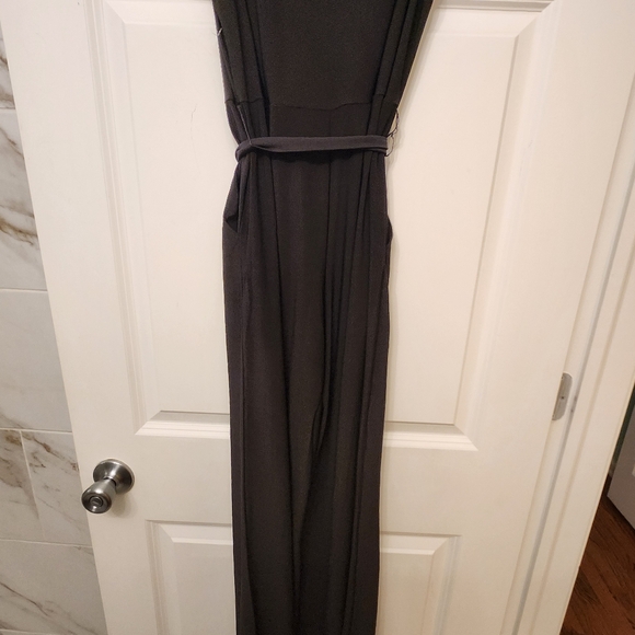 Nina Leonard Solid Tie Waist Jumpsuit - Picture 8 of 9